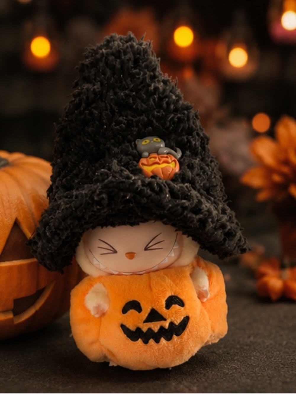 Authentic Labubu Custom Halloween Pumpkin Witch